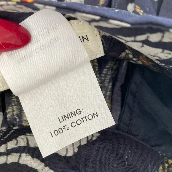 Dries Van Noten Aline Midi Skirt Floral Cotton Voile Deep Ocean Blue - Picture 12 of 14